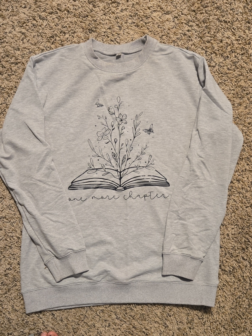 Light Gray Floral Open Book Sweatshirt - One More Chapter